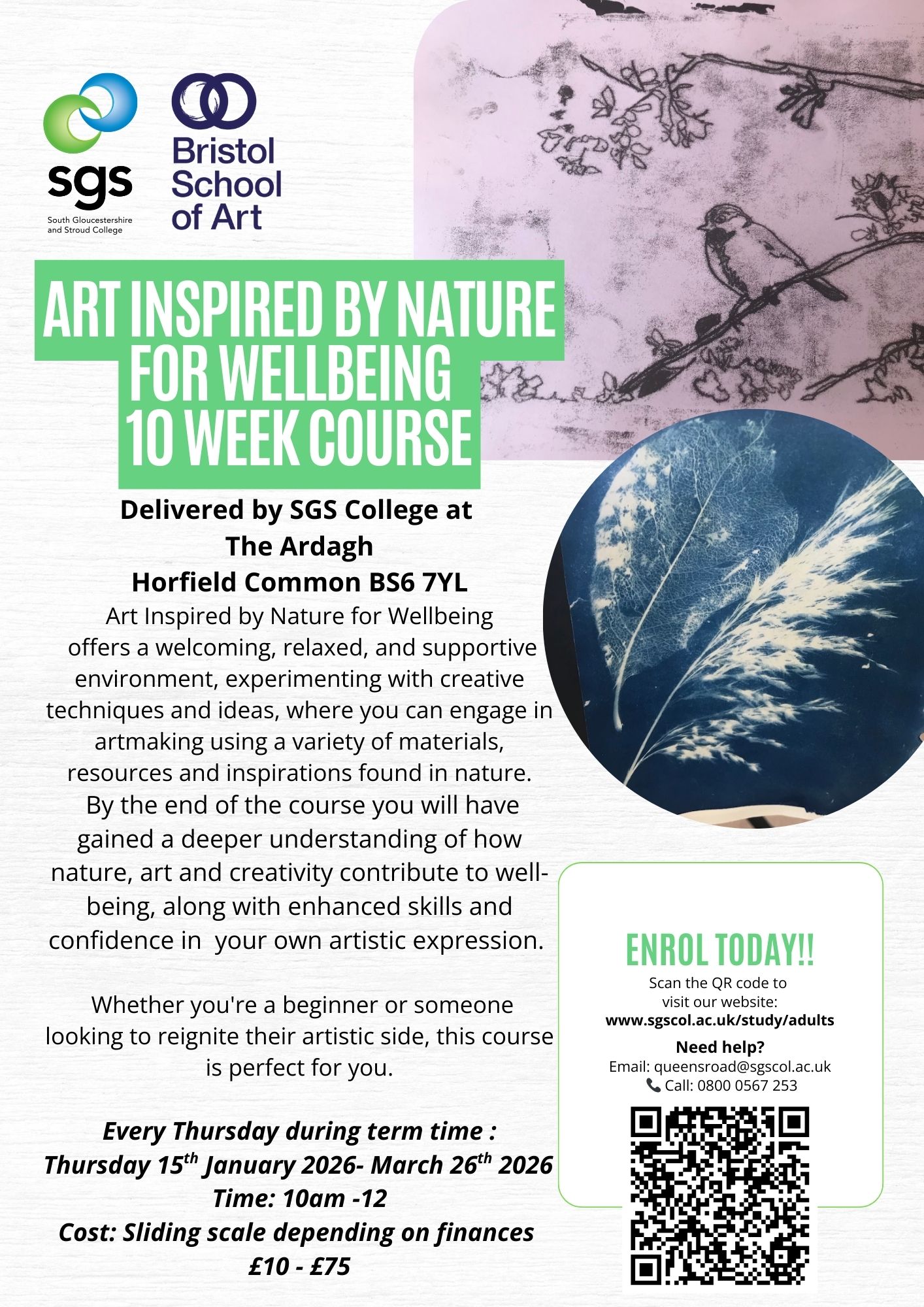 SGS College / Self employed: 10 week Art and Nature Course