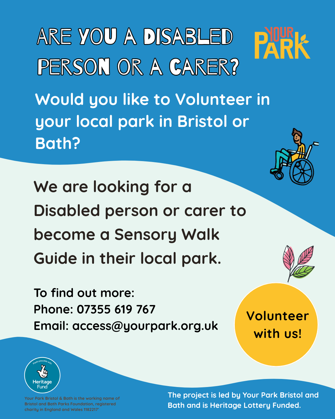 Your Park Bristol and Bath: Sensory Walk Guide - Volunteer Role